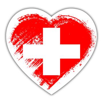 Swiss Heart : Gift Sticker Switzerland Country Expat Flag Patriotic Flags National