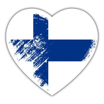 Finnish Heart : Gift Sticker Finland Country Expat Flag Patriotic Flags National