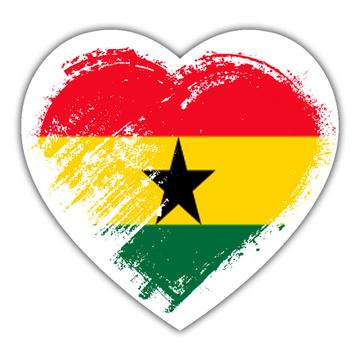 Ghanaian Heart : Gift Sticker Ghana Country Expat Flag Patriotic Flags National