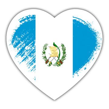 Guatemalan Heart : Gift Sticker Guatemala Country Expat Flag
