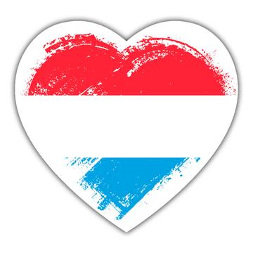 Luxembourger Heart : Gift Sticker Luxembourg Country Expat Flag