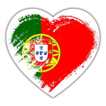 Portuguese Heart : Gift Sticker Portugal Country Expat Flag