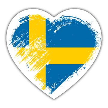 Swedish Heart : Gift Sticker Sweden Country Expat Flag Patriotic Flags National