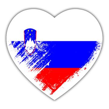 Slovenian Heart : Gift Sticker Slovenia Country Expat Flag
