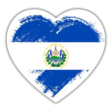 Salvadorean Heart : Gift Sticker El Salvador Country Expat Flag