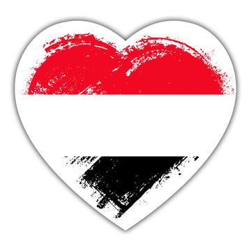 Yemeni Heart : Gift Sticker Yemen Country Expat Flag Patriotic Flags National