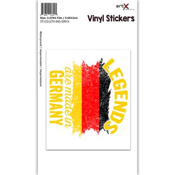 Legends are Made in Germany : Gift Sticker Flag German Expat Country