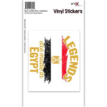 Legends are Made in Egypt : Gift Sticker Flag Egyptian Expat Country