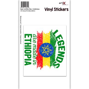 Legends are Made in Ethiopia : Gift Sticker Flag Ethiopian Expat Country