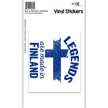 Legends are Made in Finland : Gift Sticker Flag Finnish Expat Country