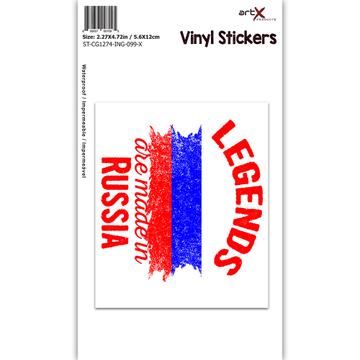 Legends are Made in Russia : Gift Sticker Flag Russian Expat Country