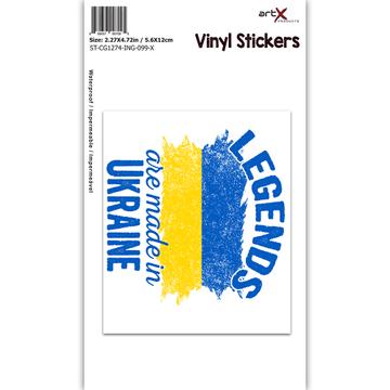 Legends are Made in Ukraine : Gift Sticker Flag Ukrainian Expat Country