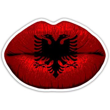 Lips Albanian Flag : Gift Sticker Albania Expat Country For Her Woman Feminine Women Sexy Flags Lipstick
