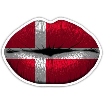 Lips Danish Flag : Gift Sticker Denmark Expat Country For Her Woman Feminine Women Sexy Flags Lipstick