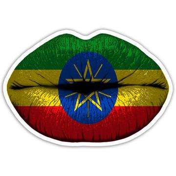 Lips Ethiopian Flag : Gift Sticker Ethiopia Expat Country
