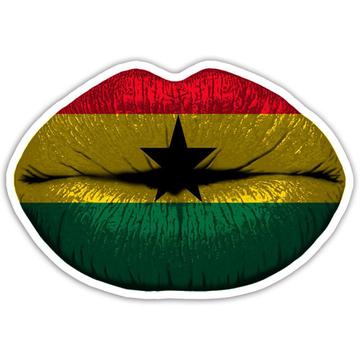 Lips Ghanaian Flag : Gift Sticker Ghana Expat Country For Her Woman Feminine Women Sexy Flags Lipstick