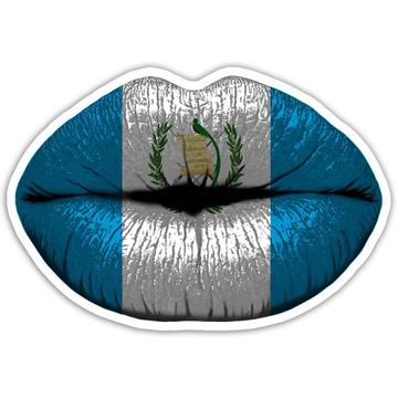 Lips Guatemalan Flag : Gift Sticker Guatemala Expat Country