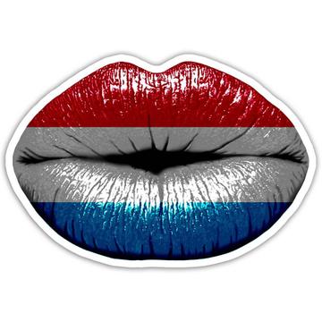 Lips Luxembourger Flag : Gift Sticker Luxembourg Expat Country