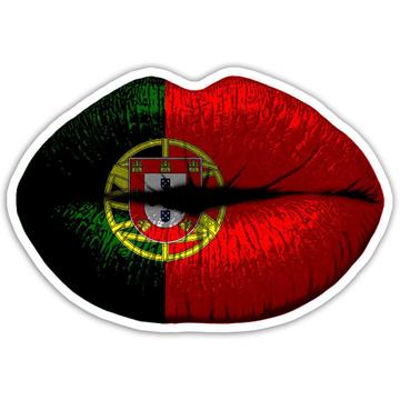 Lips Portuguese Flag : Gift Sticker Portugal Expat Country