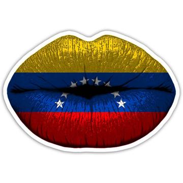 Lips Venezuelan Flag : Gift Sticker Venezuela Expat Country