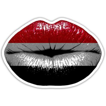 Lips Yemeni Flag : Gift Sticker Yemen Expat Country For Her Woman Feminine Women Sexy Flags Lipstick