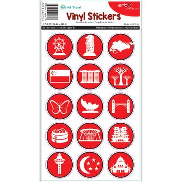 Singapore Landmarks : Marina Bay Sands Flag Merlion Planner Sticker Sheet Vinyl