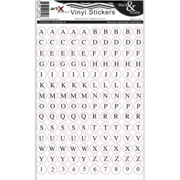 Alphabet Letters Sticker Sheet ABC White Scrapbook Planner Vinyl Waterproof
