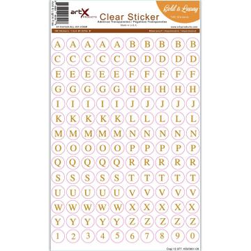 Alphabet Gold Letters : Clear Sticker Sheet Wedding Teacher Vinyl Planner Scrapbook