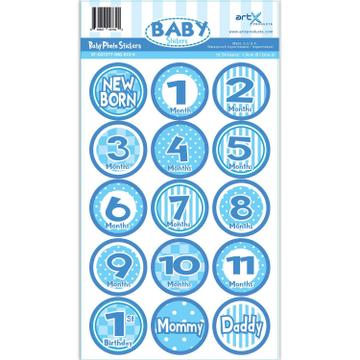 Sticker Baby Boy : Monthly Milestones Set Vinyl Waterproof First Year Scrapbook
