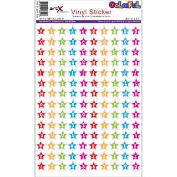 Alphabet Letters : Star Colorful Sticker Sheet ABC Color Vinyl Planner Scrapbook