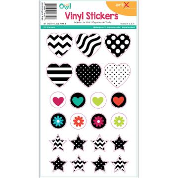 Shapes Sticker : Sheet Owl Planner Scrapbook Stripe Missoni Vynil Waterproof