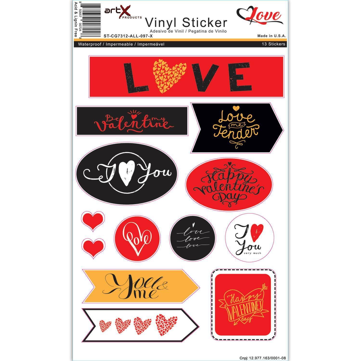 Love Sticker Sheet Valentines Day Stickers Cute Stickers Journal