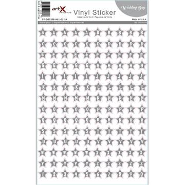 Alphabet Star Letters : Sticker Sheet ABC Silver Vinyl Planner Scrapbook Waterproof