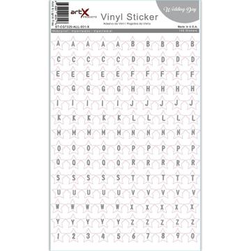 Alphabet Silver Letters : Clear Sticker Sheet Star ABC Vinyl Planner Scrapbook