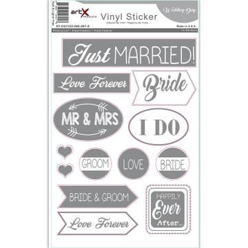 Silver Sticker : Wedding Invitation Bride Scrapbook Planner Vynil Waterproof