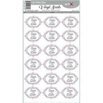 Save the Date Seal : Silver Sticker Save the Date Wedding Invitation Planner Vynil