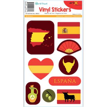 Spain Country : Sticker Sheet Flag Planner Scrapbook Vinyl Waterproof