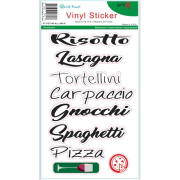 Italian Food : Italy Risotto Pizza Wine Italia Planner Scrapbook Vinyl Waterproof