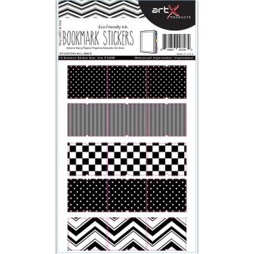 Decorated Bookmarker : Sticker Sheet Black & White Planner Book Journaling Planner
