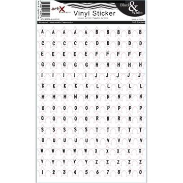 Letters Alphabet : Stars Sticker Sheet ABC White Vinyl Waterproof Scrapbook Planner