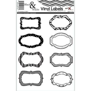 Tags Decorated : Sticker Sheet Black White Scrapbook Labels Vinyl Waterproof Planner