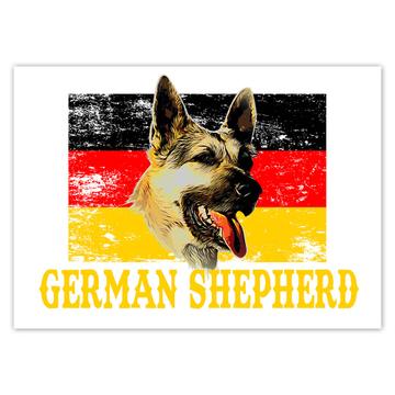 German Shepherd German Flag : Gift Sticker Dog Germany Schaferhund
