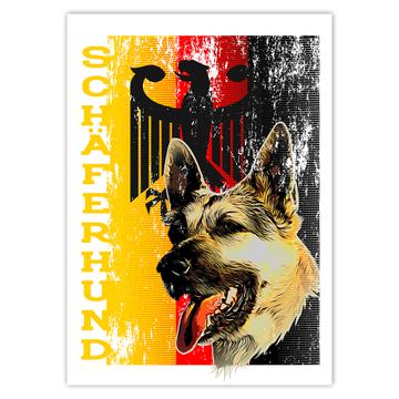 Schaferhund German Flag : Gift Sticker Crest German Shepherd Dog