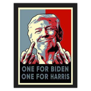 Trump Middle Finger : Gift Sticker Gag One for Biden One for Harris President USA