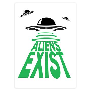Flying Saucers : Gift Sticker Aliens Exist Ufo Area 51 Research Science Fiction Day Poster