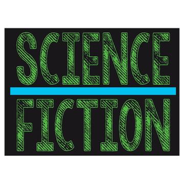 Science Fiction : Gift Sticker Day Wall Poster Decoration Aliens Ufo Flying Saucer Coworker