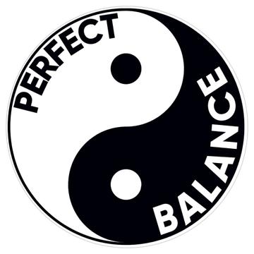 Perfect Balance : Gift Sticker Yin And Yang Sign Yoga Anti Stress Healthy Life Wall Poster