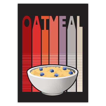 Oatmeal Bowl : Gift Sticker National Month Healthy Food Colorful Kitchen Wall Poster Art