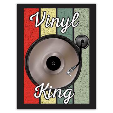 Vinyl King Retro Art Print Record Music Gradient : Gift Sticker Turntable Colors Poster