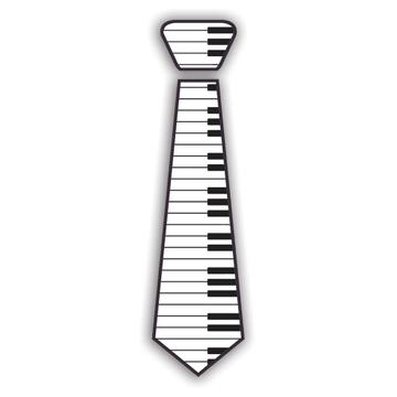 Keyboard Printed Tie Musician Card Poster : Gift Sticker Father Friend Abstract Music